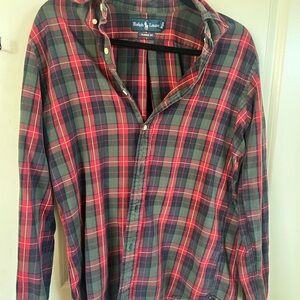 Ralph Lauren Red & Green Plaid Button-Down Shirt